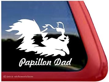 Papillon Dad | Vinyl Window Jumping Dog Decal Sticker