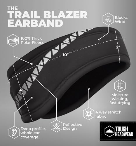 Tough Headwear Winter Headbands for Women - Ear Warmers - Ear Muffs for Winter - Fleece Headband for Men & Women for Cold Weather