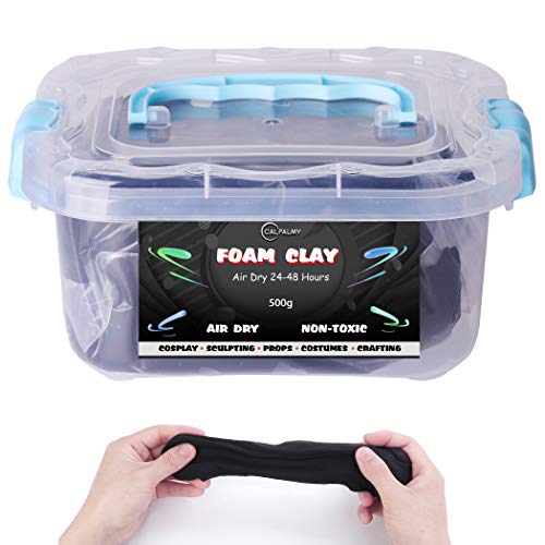 Image of 1.1lb Moldable Cosplay Foam Clay (Black) - High Density and Hiqh Quality for Intricate Designs | Air Dries to Perfection for Cutting with a Knife or Rotary Tool, Sanding or Shaping