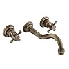 WHSS Messing Split Verdoppelt Die Wasserhähne In Die Wand DREI-Loch Dreiteilige Antiken Badewanne Wasserhahn Badezimmerschrank Gemischt Küchenarmaturen.