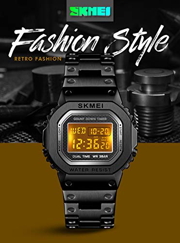 Gosasa Chronograph Countdown Digital Watch for Men Stainless Steel Outdoor Sport Wristwatch Men's Watch Alarm Clock 50M Waterproof2