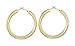 18K Gold Polished Fashion High-profile Hoop Earrings with Omega Backs (LARGE)