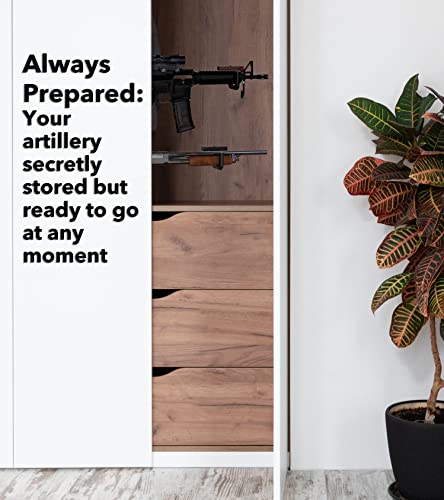 Horizontal Gun Rack Rifle Hook For Firearms Shotgun And Bow Mount Hangers With Soft Padding Real Hardwood (Dark Bourbon) #TOP5