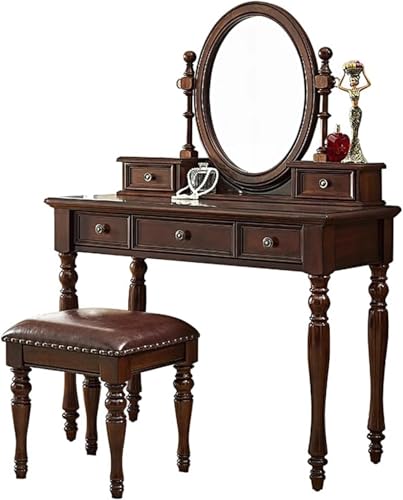 ���ϑ� �~���[�ƃX�c�[���t�� ���C�N�A�b�v���ϑ�Z�b�g �傫�ȃ~���[�t�� 3�̈����o�� �N�b�V�����t���X�c�[�� �Q���p�h���b�V���O�e�[�u�� ���o�[�E�b�h �u���E�� 120cm/47.2�C���`