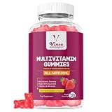 Vinco Multivitamin Gummies for Women & Men with 13 Essential Ingredients | Strawberry Flavour Adult Multivitamin Gummies for Energy & Immune System | Minerals with Vit C,D3,B7,B12 & Zinc | 120 Gummies