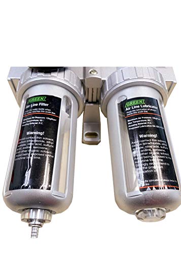 Dp Dynamic Power 1/4" Npt Air Filter, Regulator & Lubricator (Frl) Combo - Water/Oil Trap Separator - Pressure Gauge(0-150 Psi) #TOP2