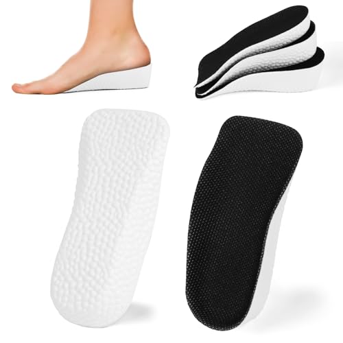 Aomig Plantillas Altura Hombre, 2 Pares Plantillas para Zapatos Aumento de Altura, Alzas para Zapatos Hombre y Mujer para Pies Talones Soporte y Amortiguación de Impactos, Negro-2.5cm