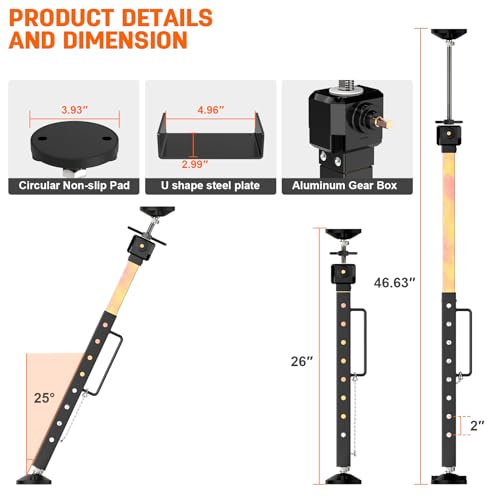 AUH Cabinet Jack Support, Camper and RV Slide Out Support Jacks and Basement Floor Jack Multiple Application Jacks, Adjustable from 26\" to 46\" Solid Drywall Jacks(Allow Drill Adjust) - Thumbnail 5