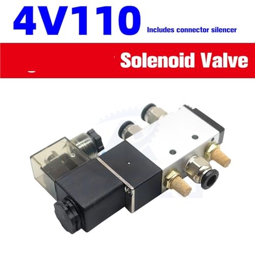 Válvula 4V110-M5 de bobina simple y 5 vías para control neumático estable 7