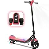 Patinete eléctrico infantil para 6 – 12 años, velocidad 14 km/h (rosa)