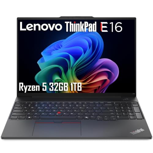Image of Lenovo ThinkPad E16 Laptop, 16 inch FHD+, AMD Ryzen 5 7535U, 32GB DDR5, 1TB SSD