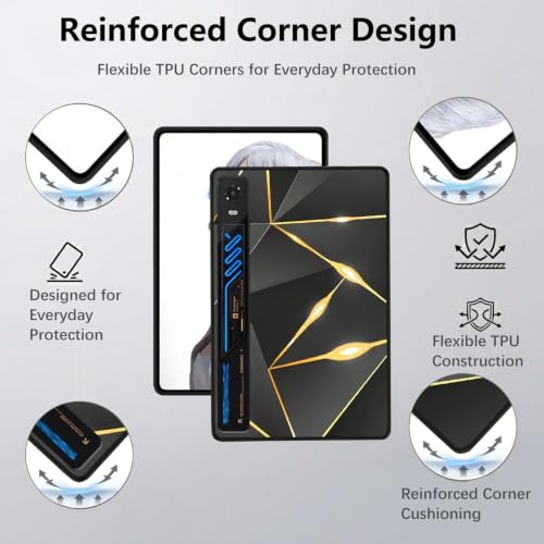 CaCopaka Case for REDMAGIC Astra 2/RedMagic Gaming Tablet 5 Pro 9.06" Tablet,Protective Back Cover, Ultra-Thin Hard Case, Stylish Design, Lightweight Gaming Tablet Case(Yellow) by CaCopaka - Used condition - Image 3
