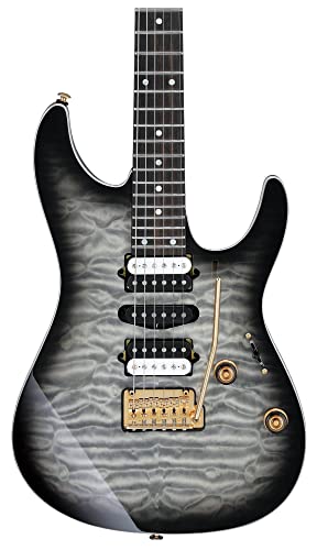 Ibanez AZ47P1QM-BIB Black Ice Burst – Guitare électrique (+ housse) - Les Beatles, Paul McCartney, John Lennon, RIngo Starr, George Harrison Ibanez AZ47P1QM-BIB Black Ice Burst - Guitare électrique (+ housse) – Image 5