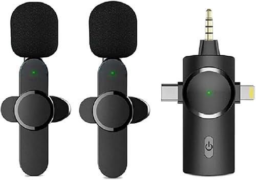 One By Two 3 In 1 Lavalier Noise Reduction Wireless Microphone For Iphone/Ipad/Android/Camera
