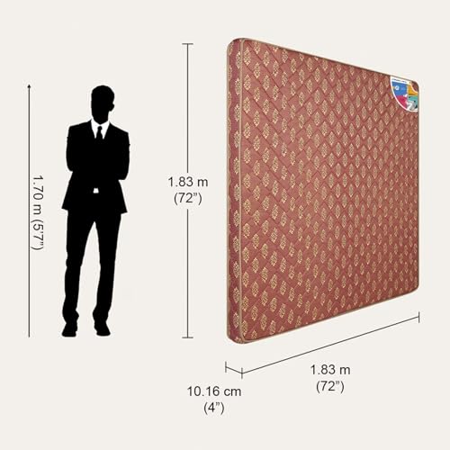 Image of Godrej Interio Mattress Vurv King Bed Foam Mattress (72x72x4) for Living Room, 1-Year Warranty, PU Foam
