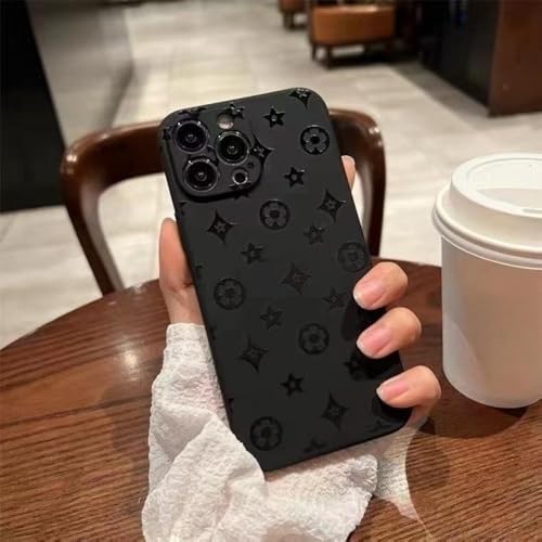 Coque iPhone 17 Motifs Floraux Noir Mat Idéale pour le Bureau et les Sorties