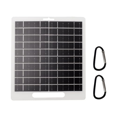 Panel de carga solar, panel solar con puerto USB CC para exteriores, 5-12 V, monocristalino, herramienta de supervivencia de alta eficiencia para RV, laptop, teléfono, tablet, auriculares inalámbricos