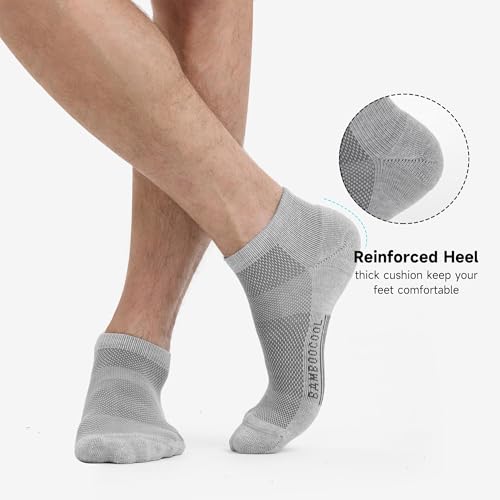 BAMBOO COOL Men's Athletic Ankle Socks Moisture Wicking, Anti-Odor Breathable Running Mesh Socks Arch Support, 8 Pack by BAMBOO COOL - Used condition - Image 4