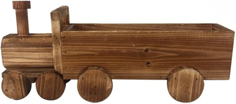 Wooden Succulent Planter/Plant/Flower/Bonsai Pot for Succulent, Herb, Cactus Container for Home Decor Microlandscape Train