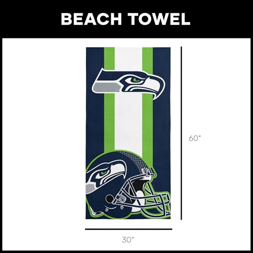 Image of Northwest NFL Seattle Seahawks Unisex-Adult Beach Towel, 30 inch x 60 inch, Zone Read