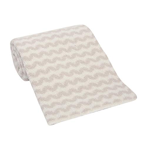 Lambs & Ivy Signature Separates Taupe/White Chevron Chenille Soft Baby Blanket #TOP2