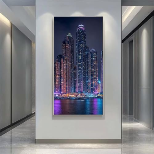 Peinture diamant adulte gratte-ciel créez une broderie diamant pour salon moderne