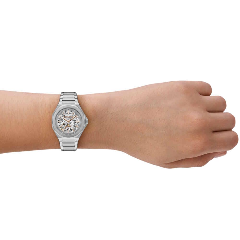 Armani Exchange Orologio da donna, Movimento automatico a tre lancette e cassa da 36 mm con cinturino in acciaio inossidabile
