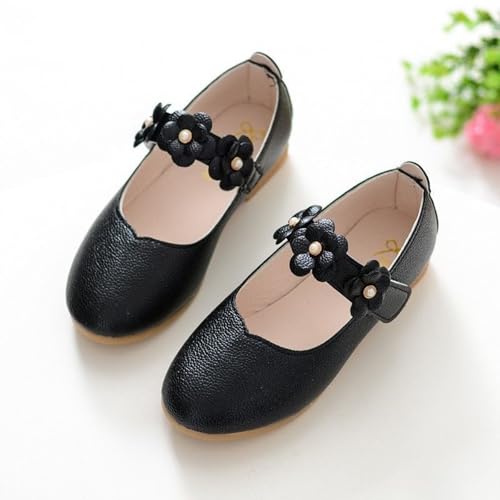 Girls Mary Jane Dress Shoes Kids Toddler Flower Girl Wedding Party School Princess Ballet Flats with Floral Strap4