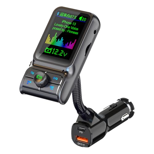Transmisor FM para coche QC3.0 con reproductor MP3 Bluetooth y pantalla receptor de radio USB
