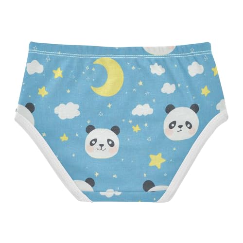 Wusikd Pandas Faces Clouds Girls' Underwear Cotton Moon Stars Girls Briefs Soft Toddler Underwear 2T2