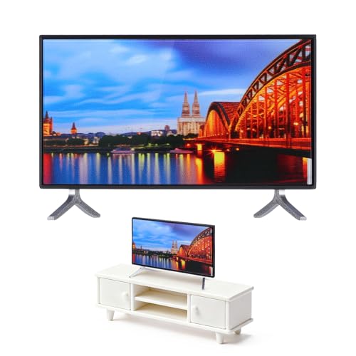 Ciieeo Mini-TV Puppenhaus Zubehör Puppenhaus Accessoires Miniaturfernseher Mini TV Zubehör Puppenstube Fernseher Miniaturmöbel und Accessoires Mini-Retro-Fernseher Puppenhausfernseher pla