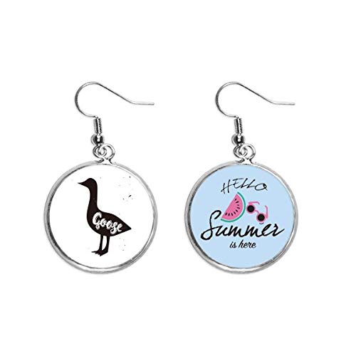 Pendientes de sandía con ganso en blanco y negro el regalo de verano ideal 1