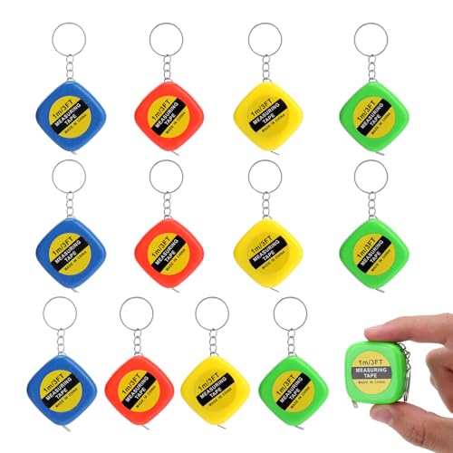 Mini Cinta Métrica Retráctil 3ft Llaveros 12 Piezas miniatura 1