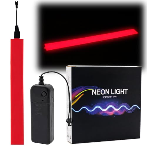 Image of Flexible Led Panel,Electroluminescent Panel Sheet EL Tape Cuttable Soft for Mask Eye Cosplay Party Decor DIY-Continuous /Slow Flash /Fast Strobe 3x24 cm Red