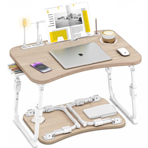Lap-Desk-for-Bed-Adjustable-Height-Foldable-Bed-Table-with-Storage-Drawer-Tablet-Slot-Cup-Holder-Portable-Laptop-Stand-for-Bed-Sofa-Bed-Desk-for-Adults-Kids-Glacier
