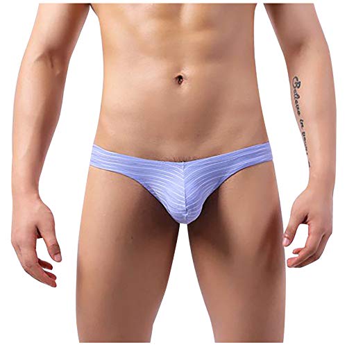 Sexy Low Waist Briefs For Mens 6 Pcs Bulge Pouch Hip Brief Striped Thong Underwear Bikini Panties Pack Of 6 Multicolor #TOP2