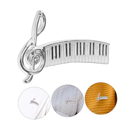 Broche note de musique finitions nacre et émail pour veste