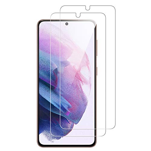 [2 Pack] Screen Protector for Samsung Galaxy S21 Tempered Glass Protector [Case Friendly][Anti Scratch][Fingerprint ID Compatible] HD Clear Screen Protective Glass film for Galaxy S21 6.2'', Re-register Fingerprint After Install (Clear)