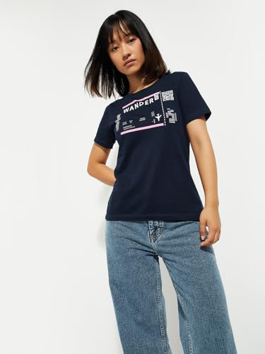 Image of Max Women's Cotton Regular Fit URB N Graphic Printed T-Shirt - Pack of 2
