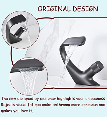 Robinet de lavabo gris anti-éclaboussure idéal pour vasque à poser