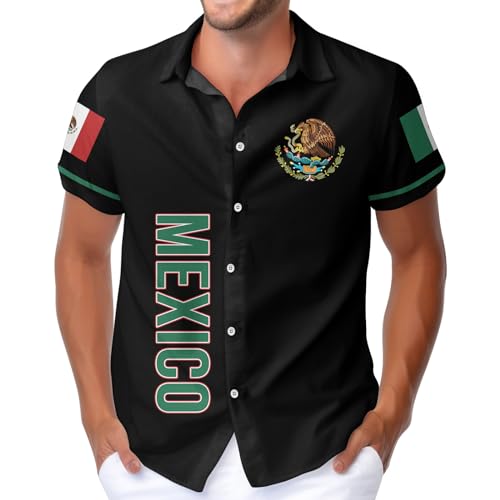 HUNTFAMI Men's Hawaiian Button Down Shirt – Short Sleeve Casual Summer Shirt for Beach, Vacation & Parties, Unisex Gift Shirt Holiday Button Down Shirt 2025