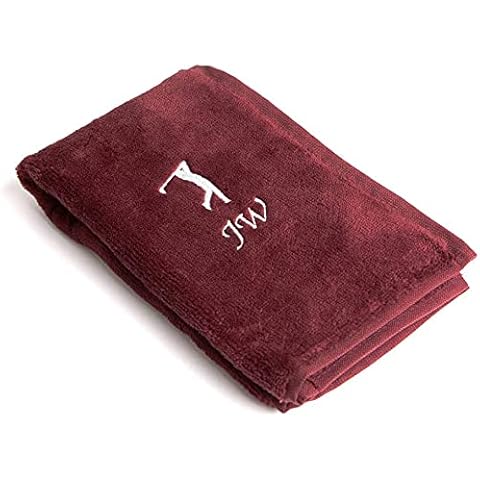 Personalised Golf Gift Box Set with Embroidered Towel (Any Name) and Luxury Ankle Sports Socks for Men 8-11 for Dad, Grandad, Friend, Birthday, Christmas (Burgundy) Cover