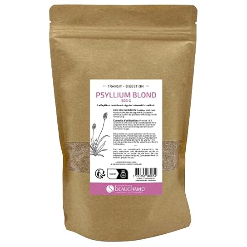 Laboratoire Beauchamp - Complément alimentaire PSYLLIUM BLOND - Sachet de 300 grammes - Aide à réguler le transit - Riche en fibres - Développé en France Cover
