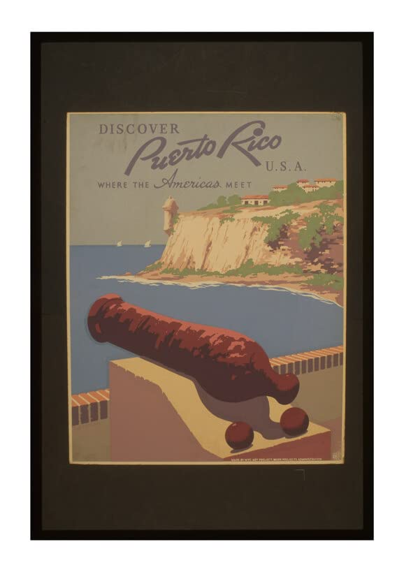 Affiche Puerto Rico encadrée semi-brillante pour salon