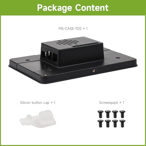 Image of Waveshare Protective Case, Compatible with RPi 7inch Touch Display 2 and Pi 5,Compatible with Multiple 7inch Screens, Reserved Rich Interfaces, Includes Back Cover Only, Black