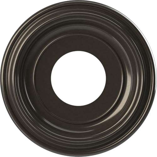 10"OD x 3 1/2"ID x 1 1/8"P Traditional Thermoformed PVC Ceiling Medallion (Fits Canopies up to 5 1/2"), Metallic Charcoal