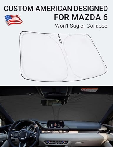 Image of Proadsy 2026 Upgrade Front Windshield Sun Shade Foldable Sunshade Protector Custom Fit 2014-2021 Mazda 6 Sedan, Sport, Touring, Grand Touring, Reserve, Signature Accessories