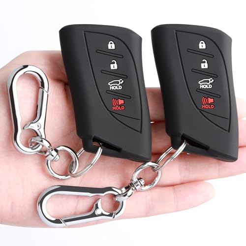 TANDRIVE Key Fob Cover for Lexus 2023-2025 2026 RX NX TX ES GX RZ UX LX LS LC 2018-2026 4 Button Silicone 2-Pack Black