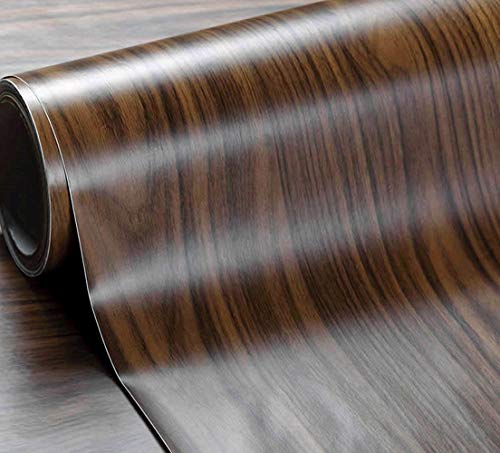BESTERY REDODECO Adhesive Wood Grain Paper Peel and Stick Furniture Stickers Wallpaper Cabinets Wardrobe Shelf Liner,15.8inch by 98inch (Dark Brown)