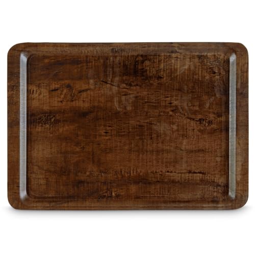 Image of Freelance Nature Kraft Serving Tray Chestnut, 32x44 cm, Rectangle, Non-Slip Surface, Decorative Anti-Skid Kitchen & Dining /Coffee Table Trays for Breakfast /Food /Tea - Brown, Made in Europe